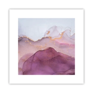 Affisch - Lila och violett vågor - 30x30 cm