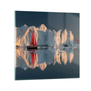Glastavla - Bild på glas - I världens ände - 50x50 cm