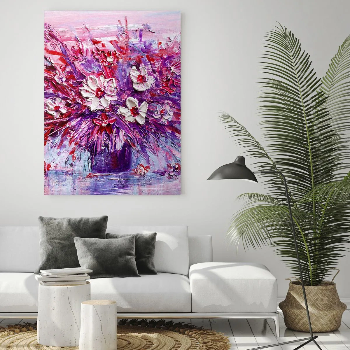 Glastavla - Bild på glas - Oskuld och passion  - 50x70 cm