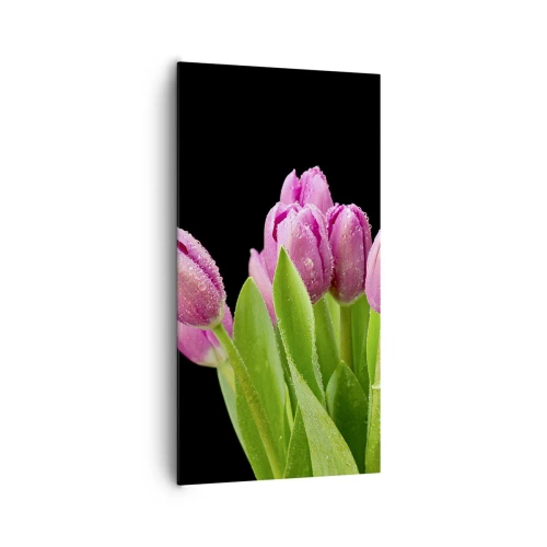 Canvastavla - Bild på duk - Vårens lila glädje - 65x120 cm