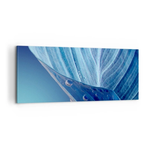 Canvastavla - Bild på duk - Dolda droppar av blått - 100x40 cm
