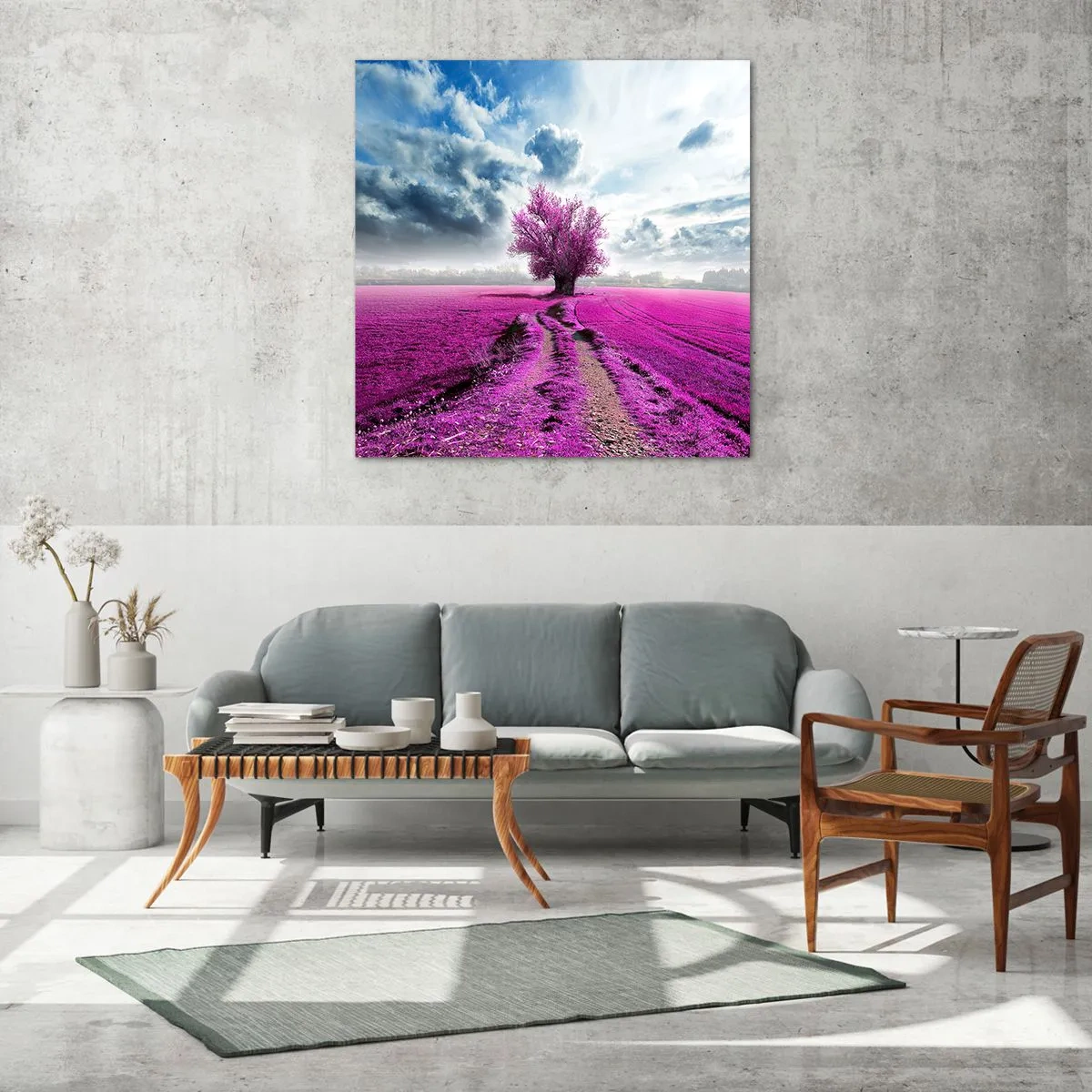 Glastavla - Bild på glas - Ljunghed - 70x70 cm