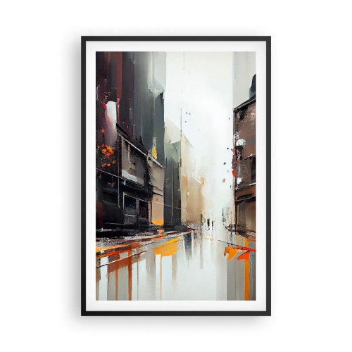 Affisch i svart ram - Regnig dag - 61x91 cm