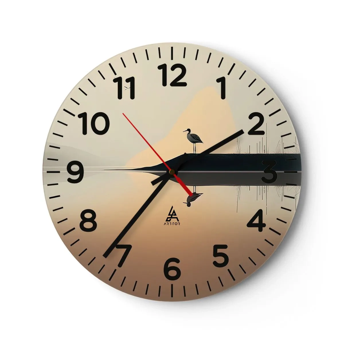 Väggklocka - Klocka på glas - Herre på sjön - 30x30 cm