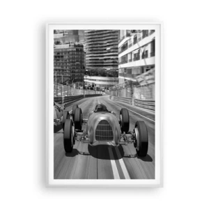 Affisch i vit ram - För länge sedan i Monte Carlo - 70x100 cm