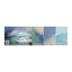 Provbit av fototapet Premium Canvas - "Orkanen vrålade med triumf…' - Storm, Hög våg, Fåglar - 100x30 cm