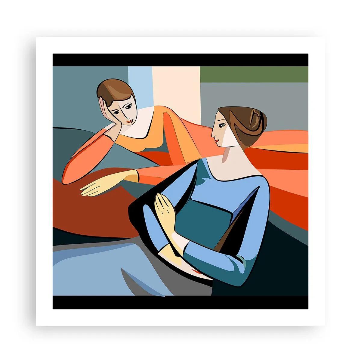 Affisch - Ett ögonblick av förtrolighet - 60x60 cm