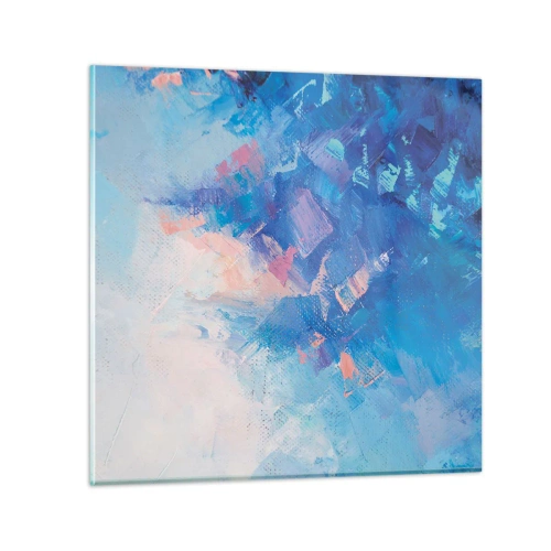 Glastavla - Bild på glas - Vinterabstraktion - 50x50 cm