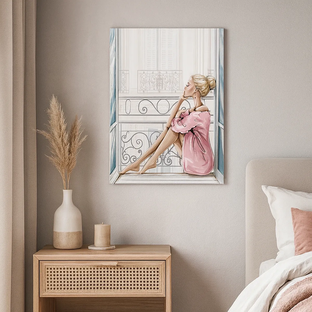 Canvastavla - Bild på duk - En morgon i Paris - 50x70 cm