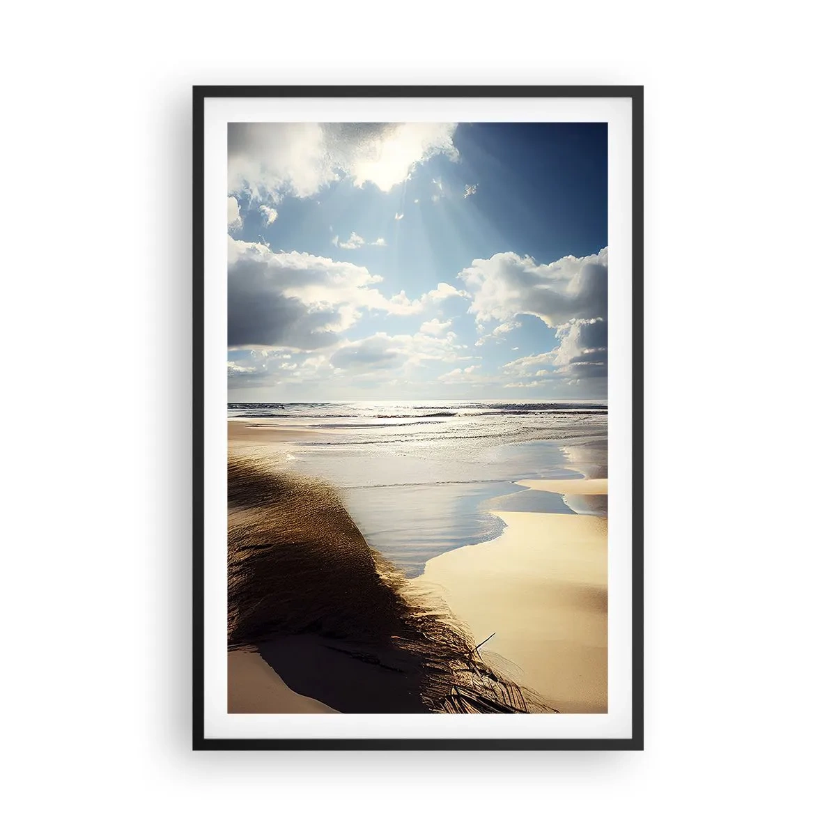 Affisch i svart ram - Strand, vild strand - 61x91 cm