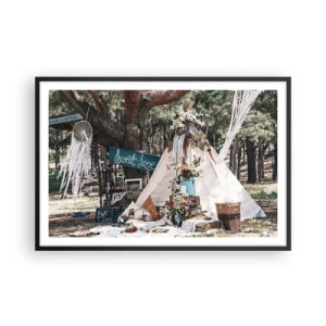 Affisch i svart ram - Make love… - 91x61 cm