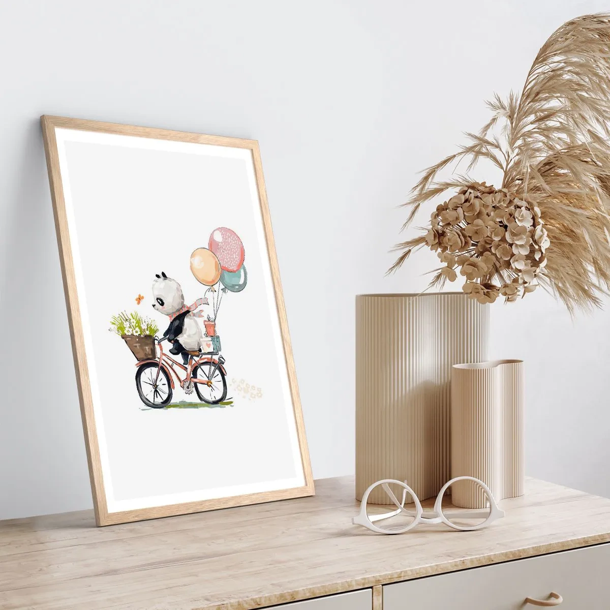 Affisch i ram av ljusek - Lycklig dag - 30x40 cm