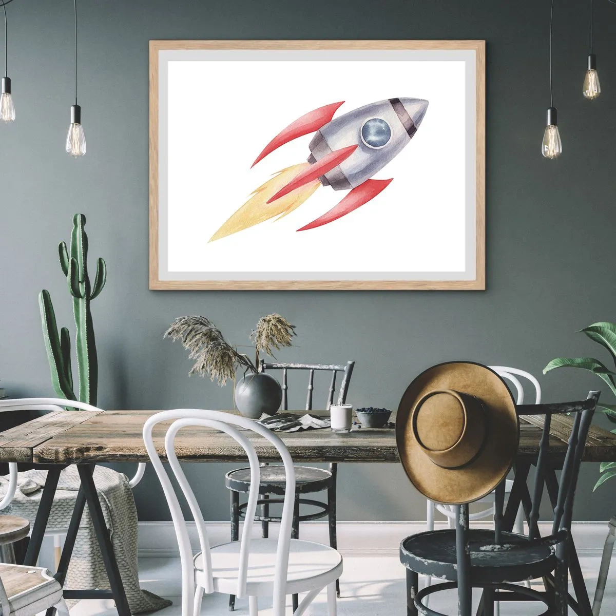 Affisch i ram av ljusek - Högre, snabbare, längre - 70x50 cm