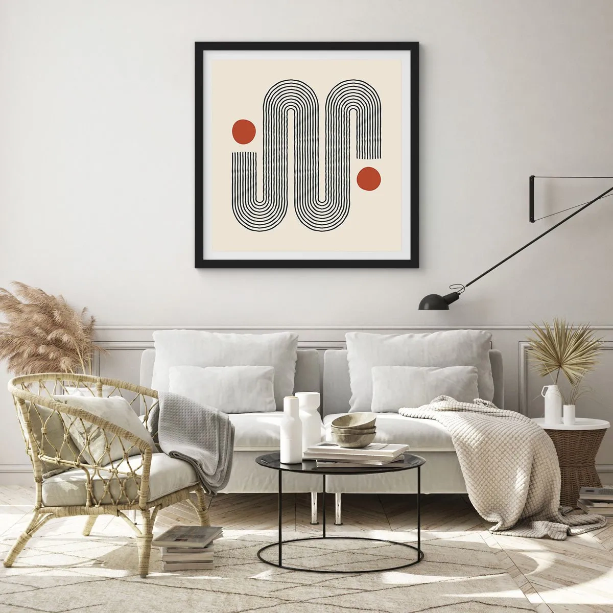 Affisch i svart ram - från början till slutet - 60x60 cm