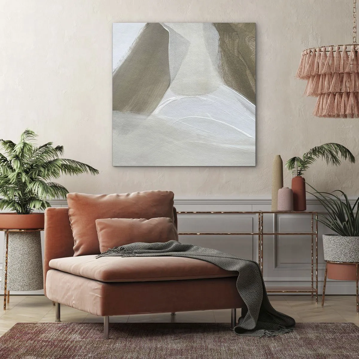 Canvastavla - Bild på duk - Våg av vitt - 40x40 cm