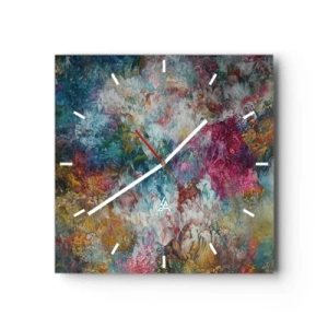 Väggklocka - Klocka på glas - I full blom - 30x30 cm