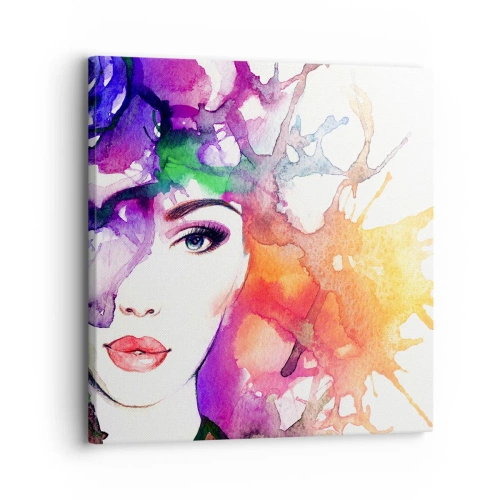 Canvastavla - Bild på duk - Med huvudet i himlen - 30x30 cm