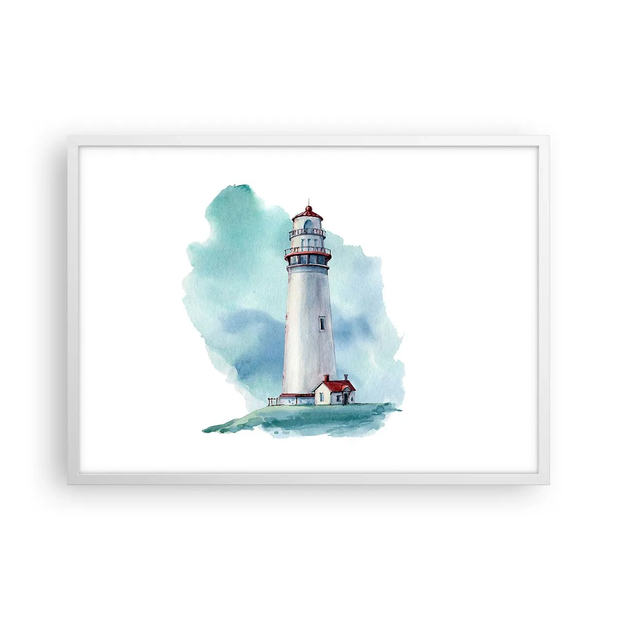 Affisch i vit ram - Milda syster av det blåa - 70x50 cm