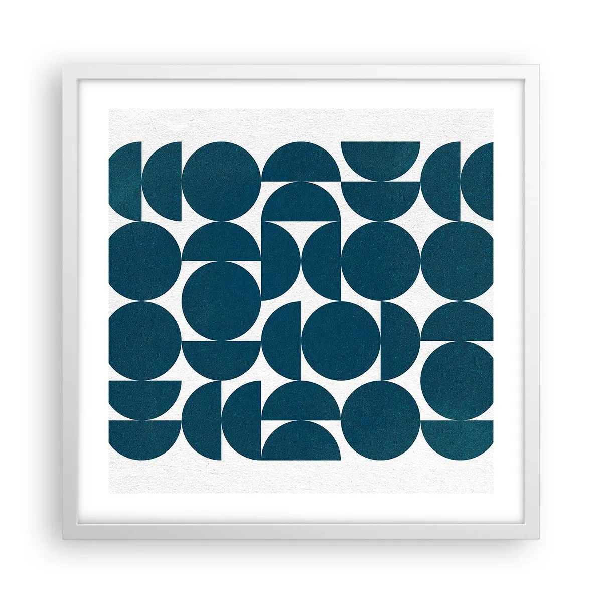 Affisch i vit ram - Cirklar och halvcirklar - 50x50 cm