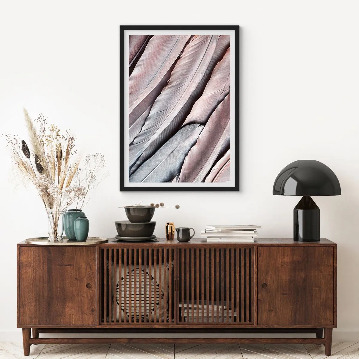 Affisch i svart ram - I rosa silver - 40x50 cm