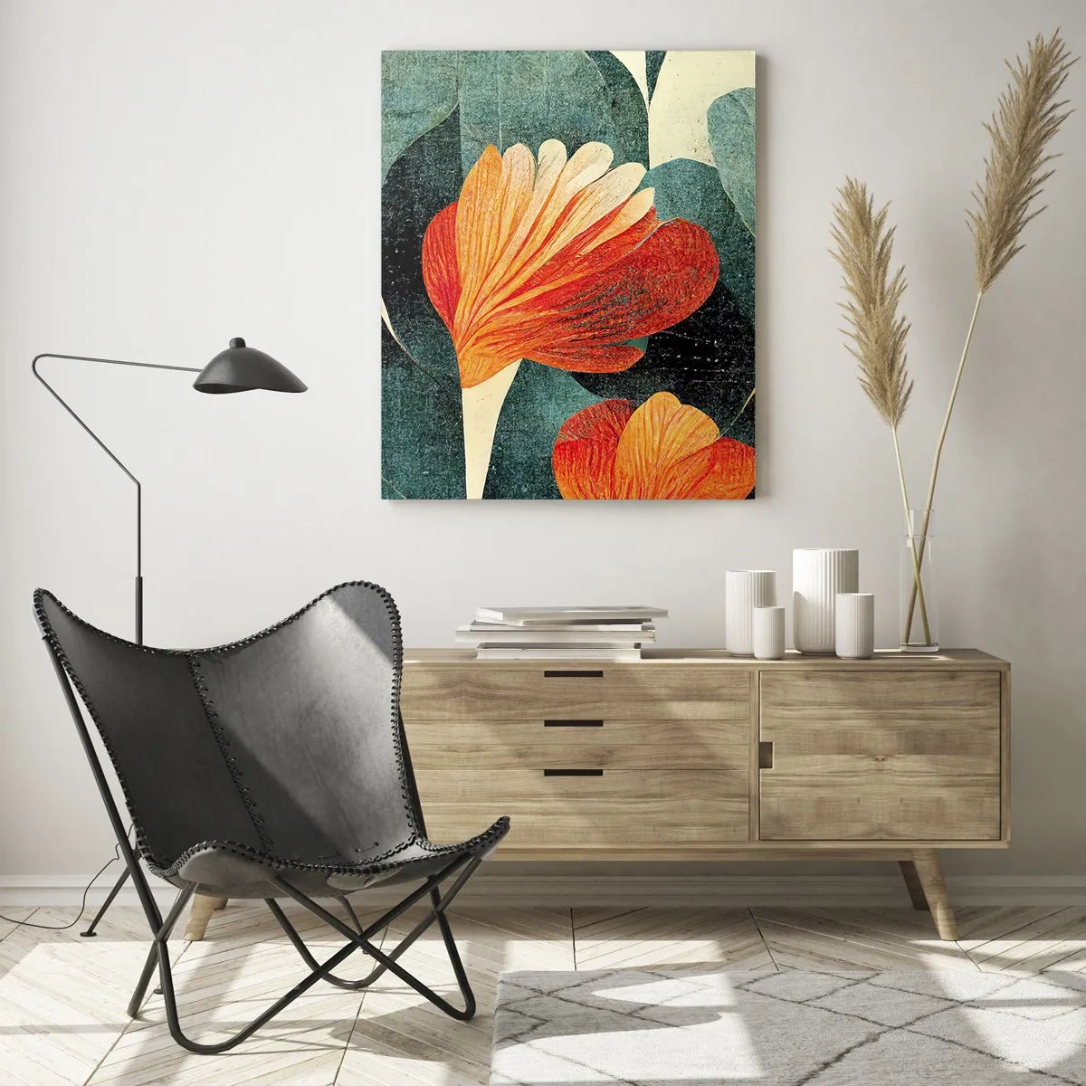 Glastavla - Bild på glas - Värmen i tropikerna och svalkan i grönskan - 50x70 cm