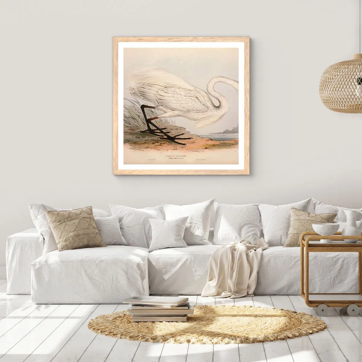 Affisch i ram av ljusek - En dam i vassen - 30x30 cm