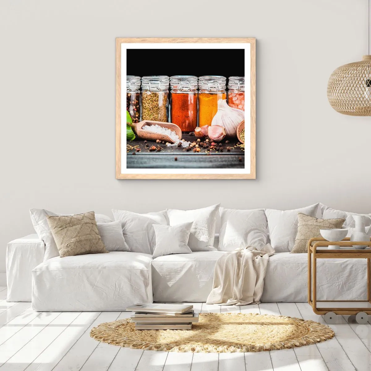 Affisch i ram av ljusek - Så att livet har smak - 50x50 cm