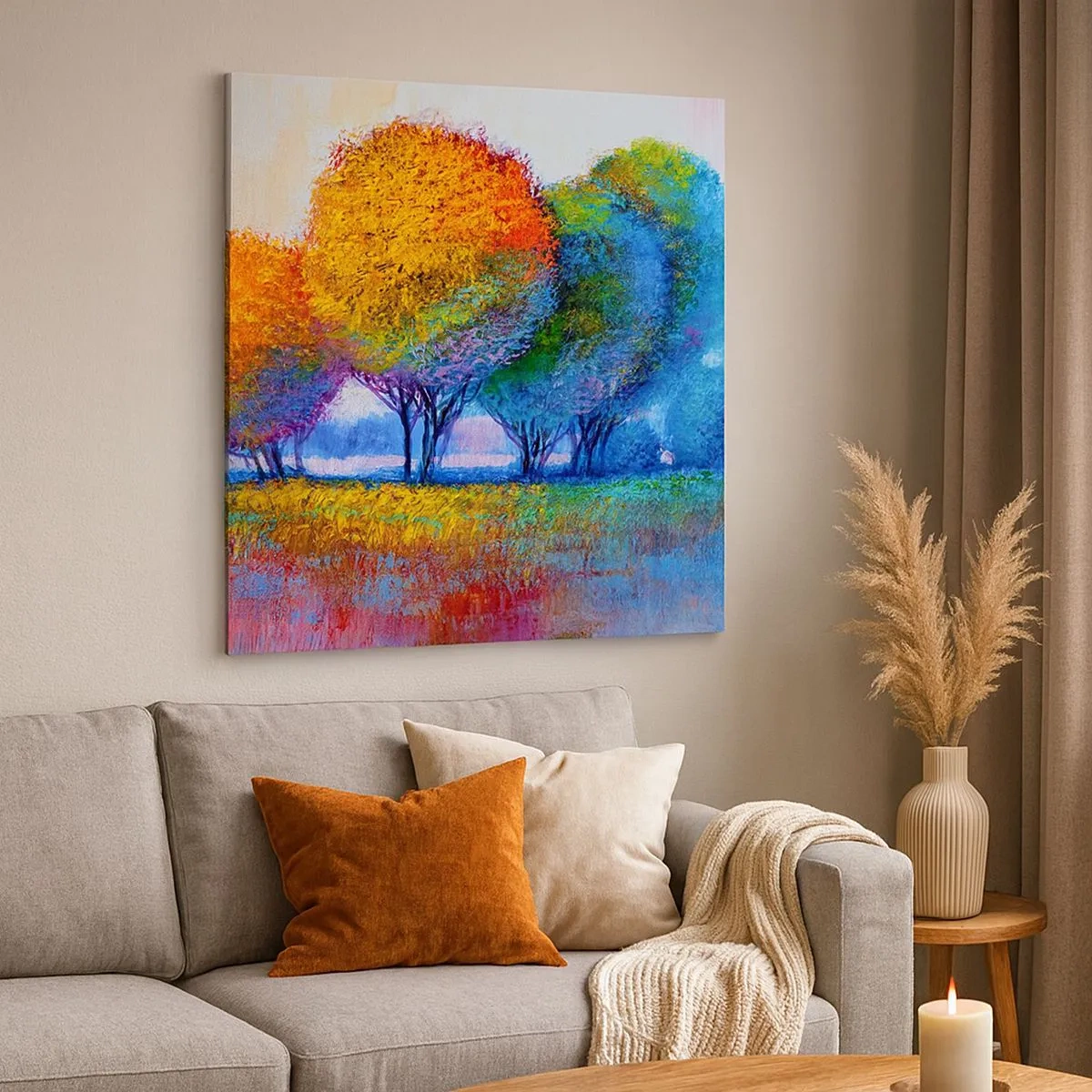 Canvastavla - Bild på duk - Glad färgbukett - 30x30 cm