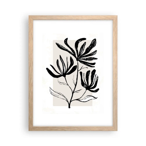 Affisch i ram av ljusek - Skiss för ett herbarium - 30x40 cm