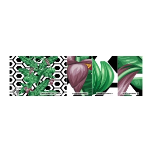 Provbit av självhäftande fototapet Deluxe Sticker - Symmetrisk komposition från naturen - Abstraktion, Blad, Blomma - 100x30 cm