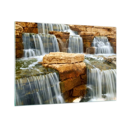 Glastavla - Bild på glas - Trappan till himlen - 100x70 cm