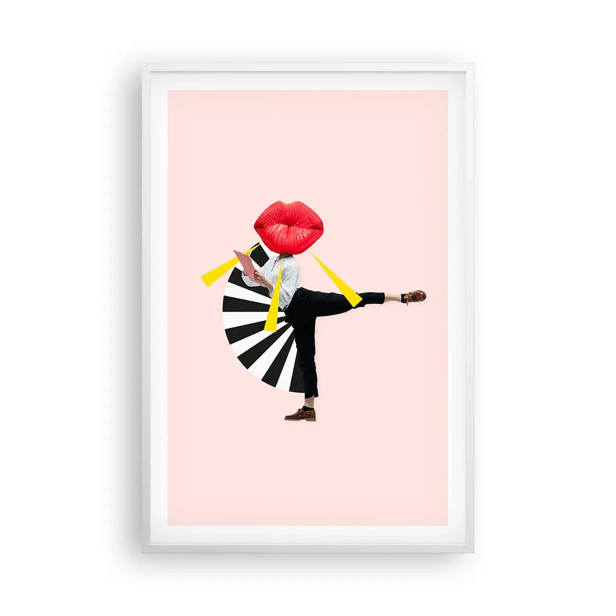 Affisch i vit ram - Surrealistisk pop-art - 61x91 cm