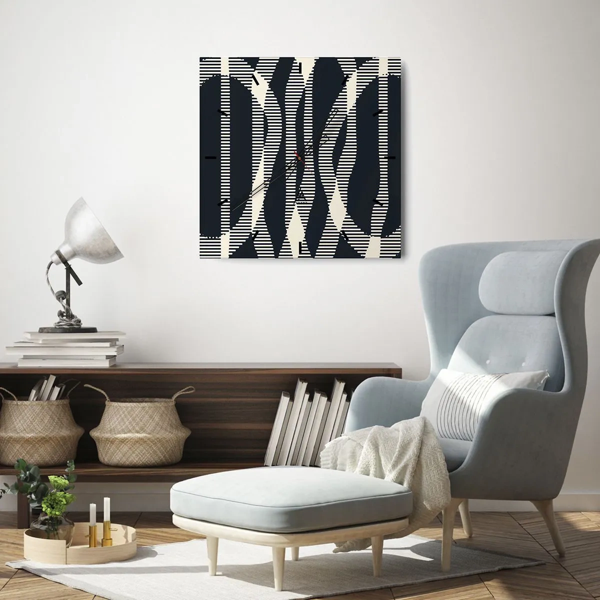 Väggklocka - Klocka på glas - Försök att bryta mörkret - 40x40 cm