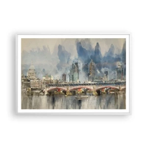 Affisch i vit ram - London i hela sin prakt - 100x70 cm