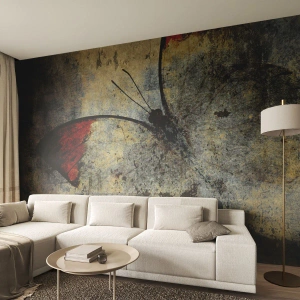 Fototapet Premium Canvas - Se innan jag försvinner - Abstraktion, Fjäril, Bit - 300x210 cm