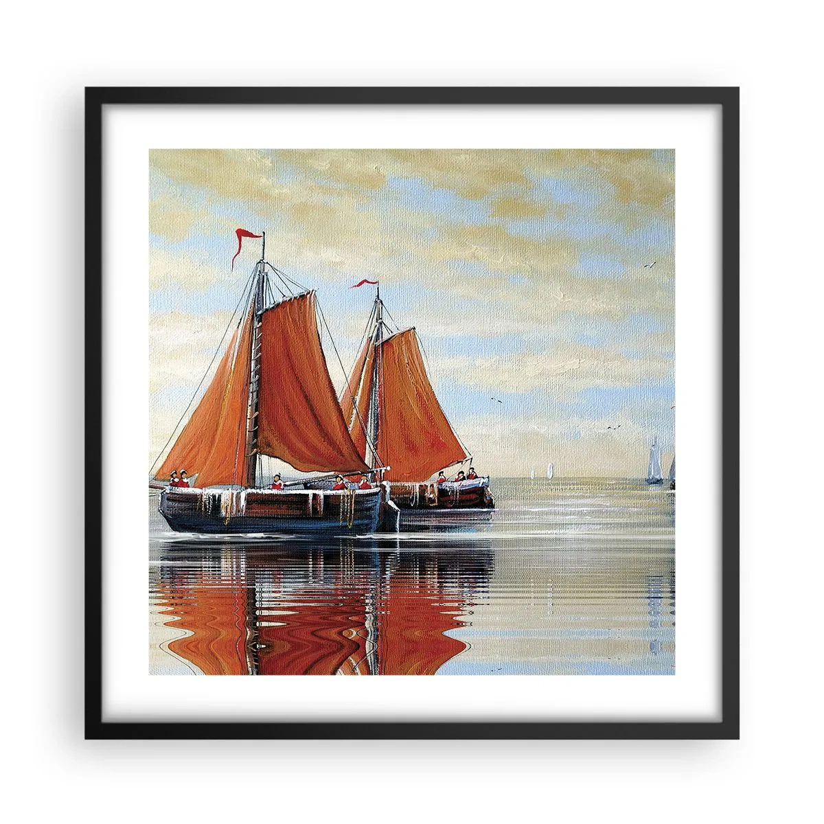 Affisch i svart ram - Hej, segla seglaren… - 50x50 cm