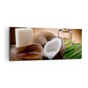 Canvastavla - Bild på duk - Hälsa från tropiska öar - 100x40 cm