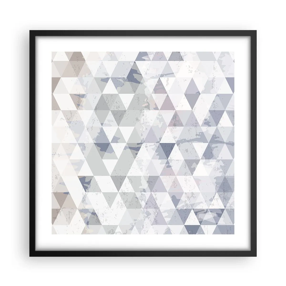 Affisch i svart ram - Trianglar - 50x50 cm