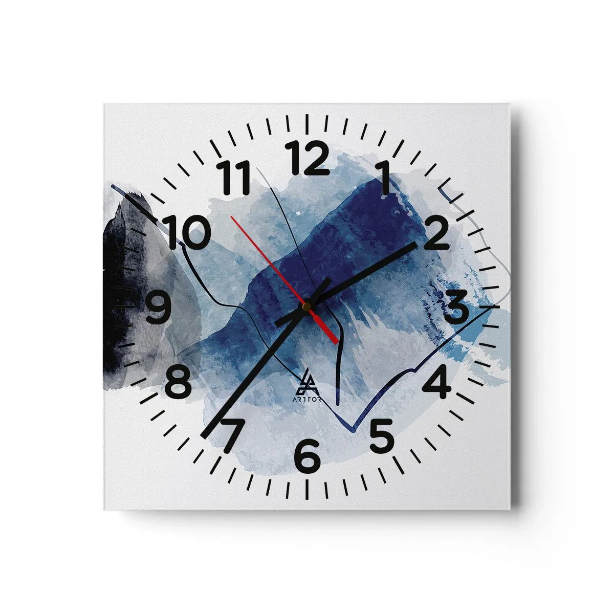Väggklocka - Klocka på glas - Isberg - 30x30 cm