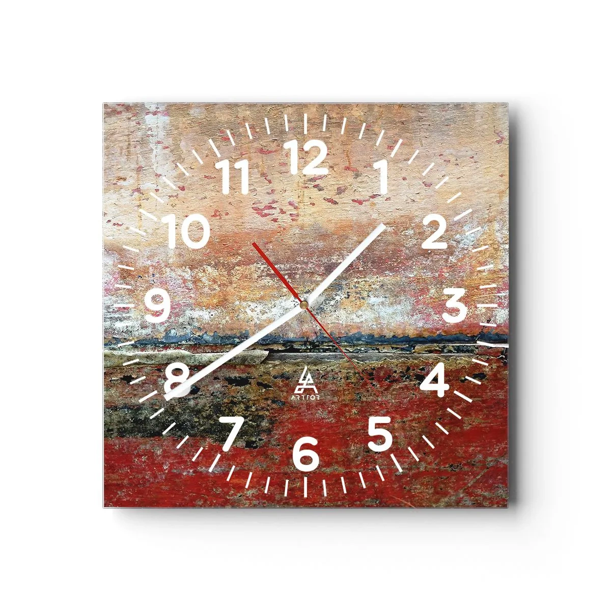 Väggklocka - Klocka på glas - Kanske är det havet - 40x40 cm