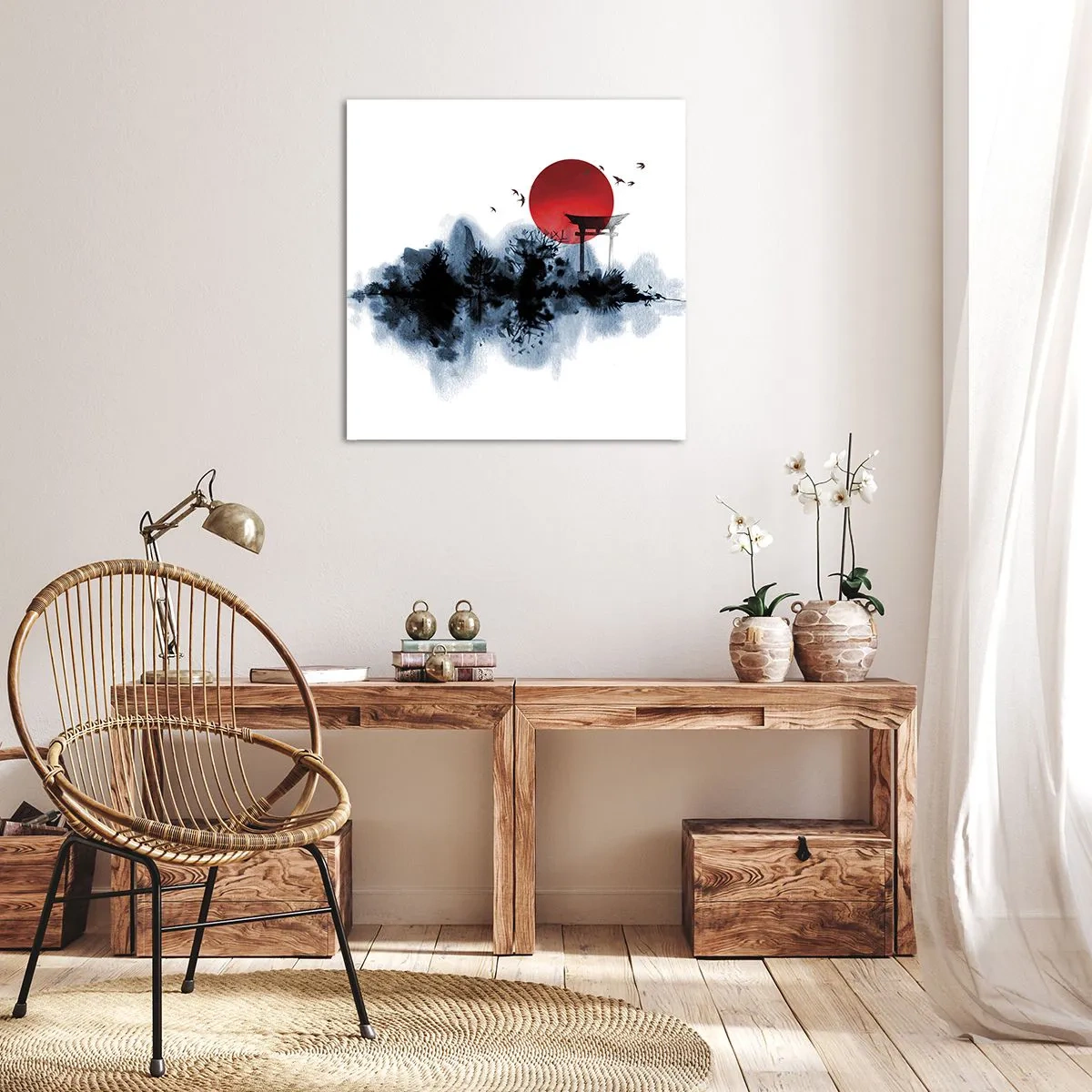 Canvastavla - Bild på duk - Japansk utsikt - 30x30 cm