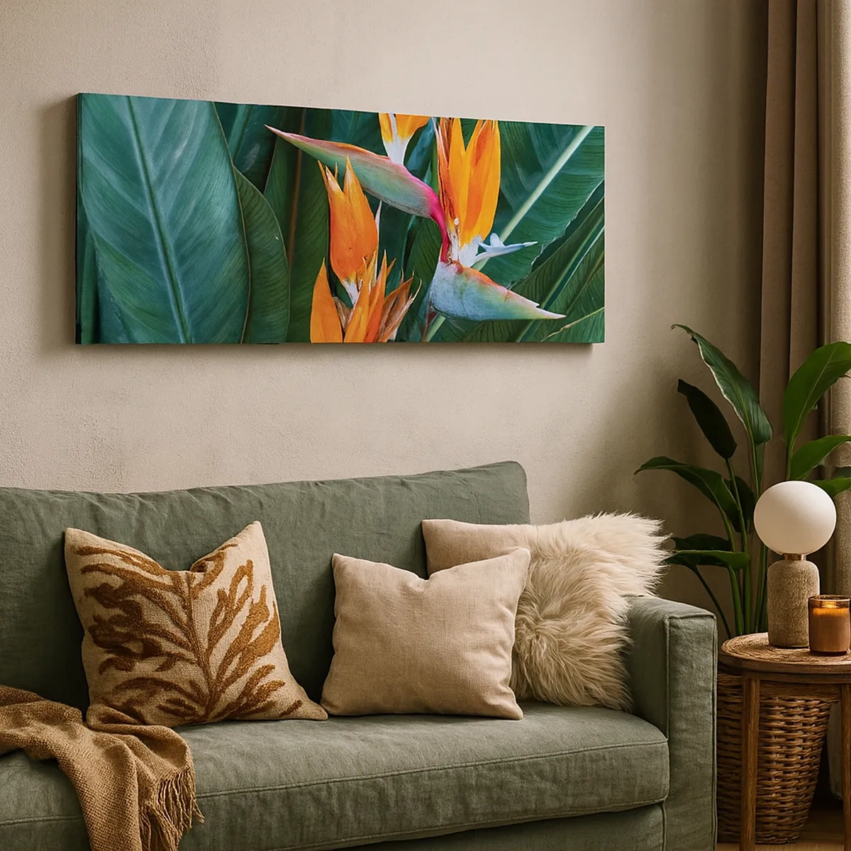 Canvastavla - Bild på duk - Är det en blomma, eller en fågel? - 30x30 cm