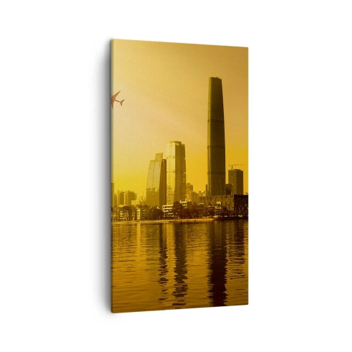 Canvastavla - Bild på duk - Gyllene staden - 45x80 cm