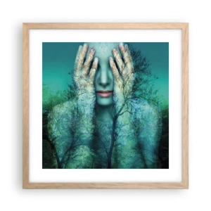 Affisch i ram av ljusek - Doppad i blått - 40x40 cm