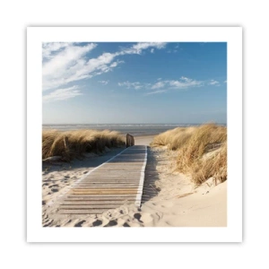 Affisch - Bortom sanddynan, i gräsets brus - 50x50 cm