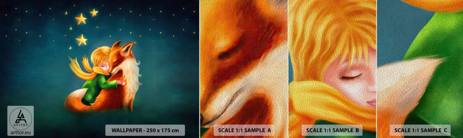 Provbit av fototapet Premium Sand - Lilla prinsen - För barn, Räv, Pojke - 100x30 cm