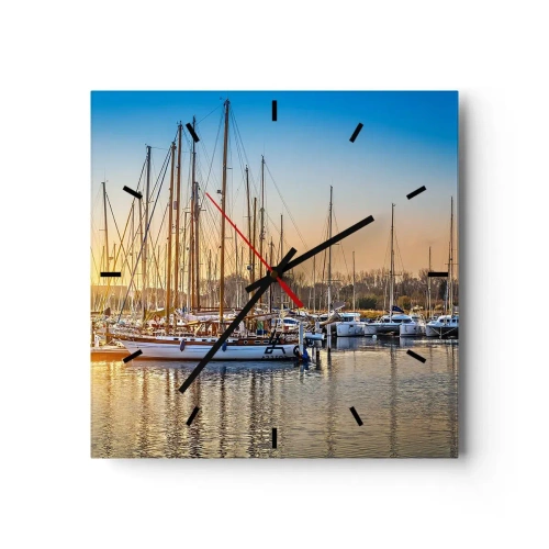 Väggklocka - Klocka på glas - Vinden måste också sova - 40x40 cm