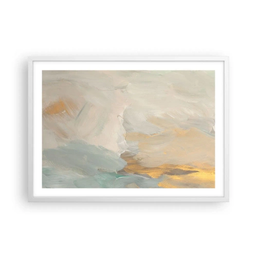 Affisch i vit ram - Abstraktion - ett land av mildhet - 70x50 cm