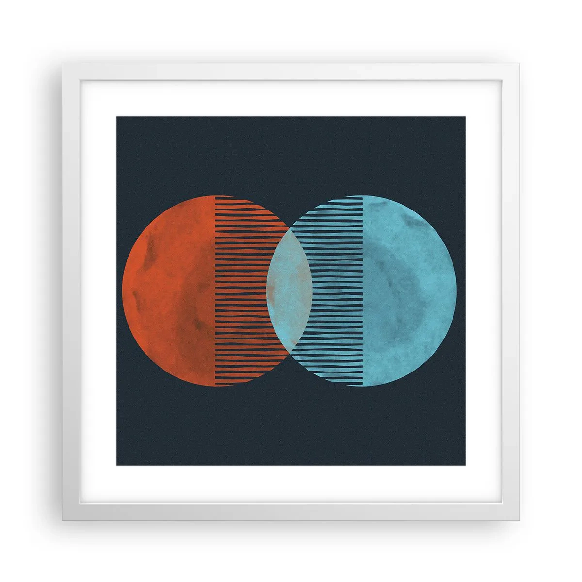 Affisch i vit ram - Astronomisk fantasi - 40x40 cm