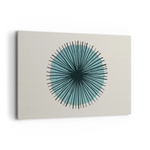 Canvastavla - Bild på duk - Radier mot blått - 120x80 cm